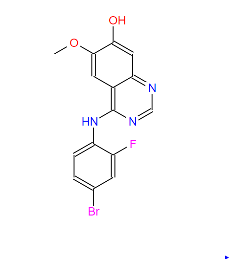 4-(4-溴-2-氟苯胺基)-7-羟基-6-甲氧基喹唑啉,4-(4-Bromo-2-fluoroanilino)-7-hydroxy-6-methoxyquinazoline