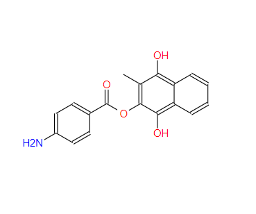 1,4-二羟基-3-甲基-2-萘基4-氨基苯甲酸酯,(1,4-dihydroxy-3-methylnaphthalen-2-yl) 4-aminobenzoate