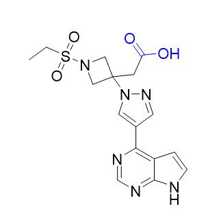 巴瑞克替尼杂质02,2-(3-(4-(7H-pyrrolo[2,3-d]pyrimidin-4-yl)-1H-pyrazol-1-yl)- 1-(ethylsulfonyl)azetidin-3-yl)acetic acid