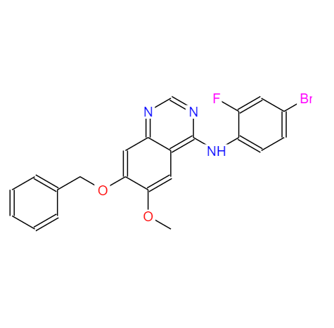 7-(苄氧基)-4-(4-溴-2-氟苯胺基)-6-甲氧基喹唑啉,7-(benzyloxy)-N-(4-bromo-2-fluorophenyl)-6-methoxyquinazolin-4-amine