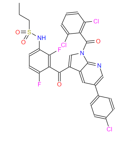 尼非卡蘭中間體三,1-PropanesulfonaMide, N-[3-[[5-(4-chlorophenyl)-1-(2,6-dichlorobenzoyl)-1H-pyrrolo[2,3-b]pyridin-3-yl]carbonyl]-2,4-difluorophenyl]-