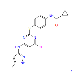 N-[4-[[4-氯-6-(5-甲基-2H-吡唑-3-氨基)嘧啶-2-基]磺酰基]苯基]氨基环丙羧酸,yclopropanecarboxylic acid N-[4-[[4-chloro-6-(5-methyl-2H-pyrazol-3-ylamino)pyrimidin-2-yl]sulfanyl]phenyl]amide