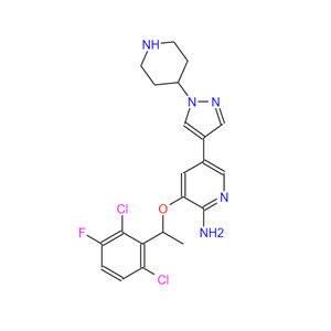 3-[1-(2,6-二氯-5-氟苯基)乙氧基]-5-[1-(4-哌啶)-1H-吡唑-4-基]-2-吡啶胺,3-(1-(2,6-dichloro-3-fluorophenyl)ethoxy)-5-(1-(piperidin-4-yl)-1H-pyrazol-4-yl)pyridin-2-amine
