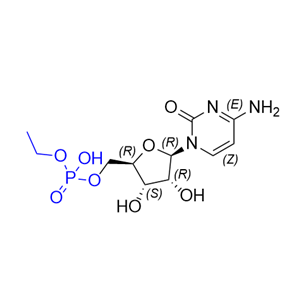 胞磷胆碱钠杂质01,((2R,3S,4R,5R)-5-(4-amino-2-oxopyrimidin-1(2H)-yl)-3,4-dihydroxytetrahydrofuran-2-yl)methyl ethyl hydrogen phosphate