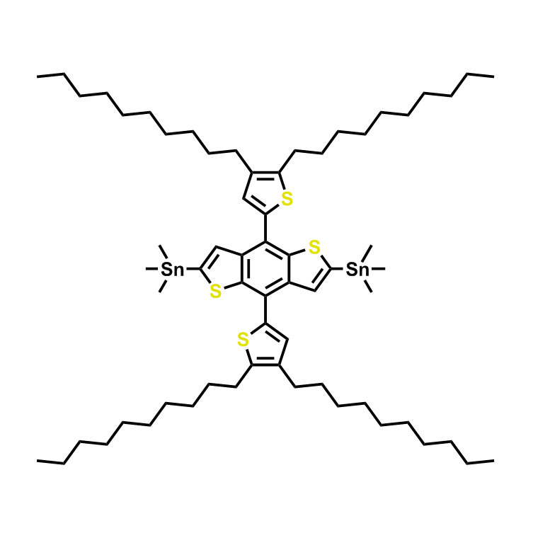 (4,8-双(2-(4,5-二癸基)噻吩)苯并[1,2-b:4,5-b']二噻吩-2,6-双基)双(三甲基锡),(4,8-Bis(2-(4,5-didecyl)thiophene)benzo[1,2-b:4,5-b']dithiophene-2,6-diyl)bis(trimethylstannane)