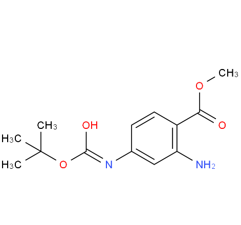 2-氨基-4-(1,1-二甲基乙氧基)羰基氨基-苯甲酸甲酯,Benzoic acid, 2-aMino-4-[[(1,1-diMethylethoxy)carbonyl]aMino]-, Methyl ester