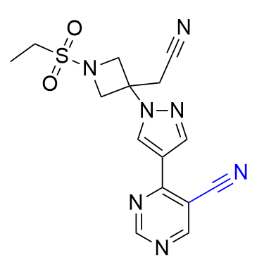 巴瑞克替尼杂质11,4-(1-(3-(cyanomethyl)-1-(ethylsulfonyl)azetidin-3-yl)-1H-pyrazol-4-yl)pyrimidine-5-carbonitrile