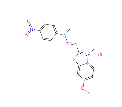6-甲氧基-3-甲基-2-[3-甲基-3-(4-硝基苯基)-1-三嗪基]苯并噻唑翁氯化物,6-methoxy-3-methyl-2-[3-methyl-3-(4-nitrophenyl)triazen-1-yl]benzothiazolium chloride