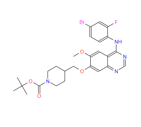 4-[[[4-[(4-溴-2-氟苯基)氨基]-6-甲氧基-7-喹唑啉基]氧基]甲基]-1-哌啶羧酸叔丁酯,tert-Butyl 4-(((4-((4-bromo-2-fluorophenyl)amino)-6-methoxyquinazolin-7-yl)oxy)methyl)piperidine-1-carboxylate