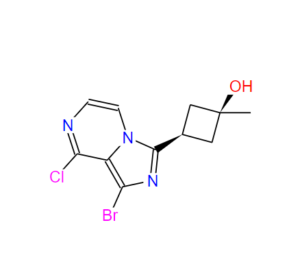 (1s,3s)-3-(1-bromo-8-chloroimidazo[1,5-a]pyrazin-3-yl)-1-methylcyclobutanol,(1s,3s)-3-(1-bromo-8-chloroimidazo[1,5-a]pyrazin-3-yl)-1-methylcyclobutanol