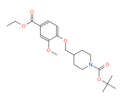 tert-butyl 4-((4-(ethoxycarbonyl)-2-Methoxyphenoxy)Methyl)piperidine-1-carboxylate,tert-butyl 4-((4-(ethoxycarbonyl)-2-Methoxyphenoxy)Methyl)piperidine-1-carboxylate