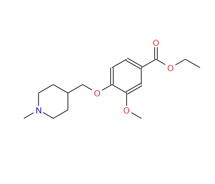 4-((1-甲基哌啶-4-基)甲氧基)-3-甲氧基苯甲酸乙酯,ethyl 4-((1-Methylpiperidin-4-yl)Methoxy)-3-Methoxybenzoate