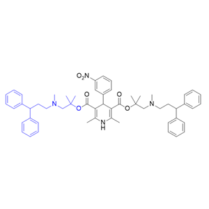 乐卡地平杂质07,bis(1-((3,3-diphenylpropyl)(methyl)amino)-2-methylpropan-2-yl) 2,6-dimethyl-4-(3-nitrophenyl)-1,4-dihydropyridine-3,5-dicarboxylate