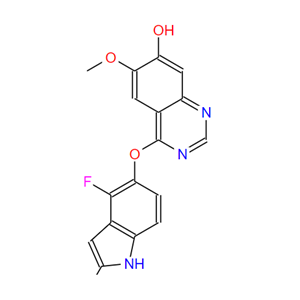 4-(4-氟-2-甲基-1H-吲哚-5-基氧基)-6-甲氧基喹唑啉-7-醇,4-(4-Fluoro-2-methyl-1H-indol-5-yloxy)-6-methoxyquinazolin-7-ol