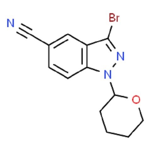 3-bromo-1-(tetrahydro-2H-pyran-2-yl)-1H-indazole-5-carbonitrile; 3-Bromo-1-perhydro-2H-pyran-2-yl-1H-indazole-5-c