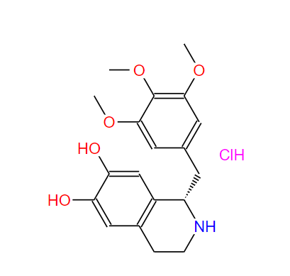 (S)-1,2,3,4-四氢-1-[(3,4,5-三甲氧基苯基)甲基]-6,7-异喹啉二醇盐酸盐,(S)-1,2,3,4-tetrahydro-6,7-dihydroxy-1-(3,4,5-trimethoxybenzyl)isoquinolinium chloride