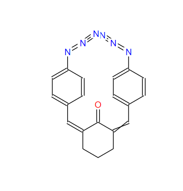2,6-双(4-叠氮苯亚甲基)环己酮(加约30%水湿润,本品干重约为25g)[用于感光材料的研究],2,6-Bis(4-azidobenzylidene)cyclohexanone