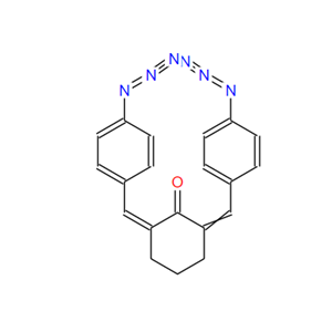 2,6-双(4-叠氮苯亚甲基)环己酮(加约30%水湿润,本品干重约为25g)[用于感光材料的研究],2,6-Bis(4-azidobenzylidene)cyclohexanone