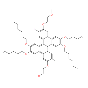 Dibenzo[g,p]chrysene, 2,3,10,11-tetrakis(hexyloxy)-6,14-diiodo-7,15-bis(2-methoxyethoxy)-,Dibenzo[g,p]chrysene, 2,3,10,11-tetrakis(hexyloxy)-6,14-diiodo-7,15-bis(2-methoxyethoxy)-