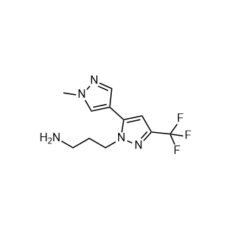 3-[5-(1-甲基-1h-吡唑-4-基)-3-(三氟甲基)-1h-吡唑-1-基]丙-1-胺,3-[5-(1-methyl-1h-pyrazol-4-yl)-3-(trifluoromethyl)-1h-pyrazol-1-yl]propan-1-amine