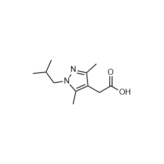 2-[3,5-二甲基-1-(2-甲基丙基)-1h-吡唑-4-基]乙酸,2-[3,5-dimethyl-1-(2-methylpropyl)-1h-pyrazol-4-yl]acetic acid