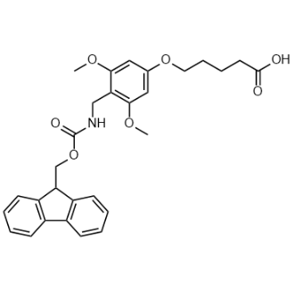 5-(4-(((((9H-芴-9-基)甲氧基)羰基)氨基)甲基)-3,5-二甲氧基苯氧基)戊酸,5-(4-(((((9H-Fluoren-9-yl)methoxy)carbonyl)amino)methyl)-3,5-dimethoxyphenoxy)pentanoic acid