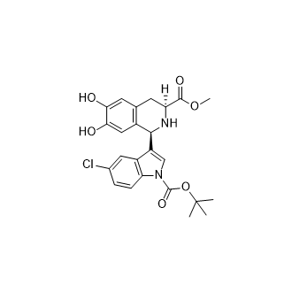 (1R,3S)-1-(1-(叔丁氧基羰基)-5-氯-1H-吲哚-3-基)-6,7-二羟基-1,2,3,4-四氢异喹啉-3-羧酸甲酯,methyl (1R,3S)-1-(1-(tert-butoxycarbonyl)-5-chloro-1H-indol-3-yl)-6,7-dihydroxy-1,2,3,4-tetrahydroisoquinoline-3-carboxylate