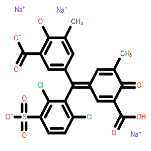 5-((3-羧基-5-甲基-4-氧代环己-2,5-二烯-1-亚基)(2,6-二氯-3-磺基苯基)甲基)-2-羟基-3-甲基苯甲酸 三钠盐,Mordant Blue 29
