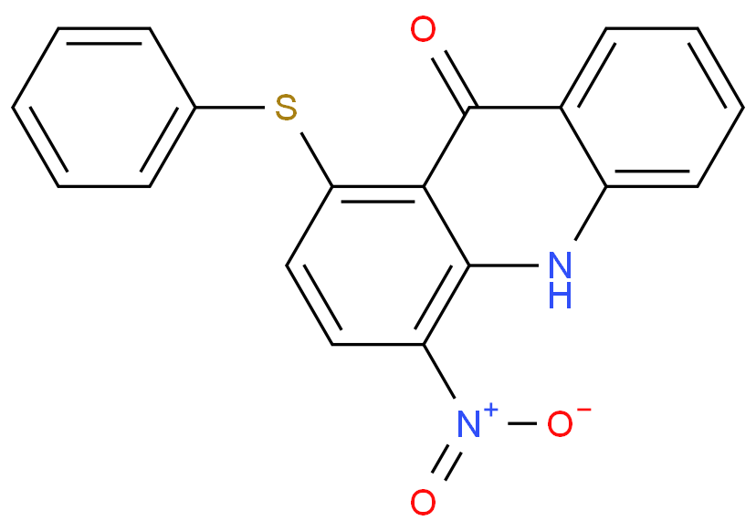 4-nitro-1-(phenylthio)acridin-9(10H)-one,4-nitro-1-(phenylthio)acridin-9(10H)-one