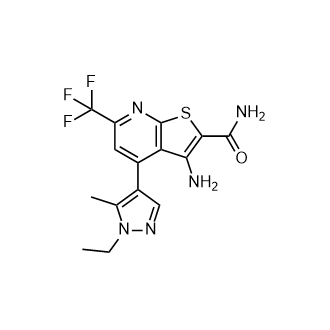 3-氨基-4-(1-乙基-5-甲基-1H-吡唑-4-基)-6-(三氟甲基)噻吩并[2,3-b]吡啶-2-甲酰胺
