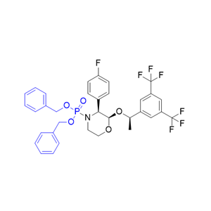 福沙匹坦二葡甲胺杂质01,dibenzyl ((2R,3S)-2-((R)-1-(3,5-bis(trifluoromethyl)phenyl)ethoxy)-3-(4-fluorophenyl)morpholino)phosphonate