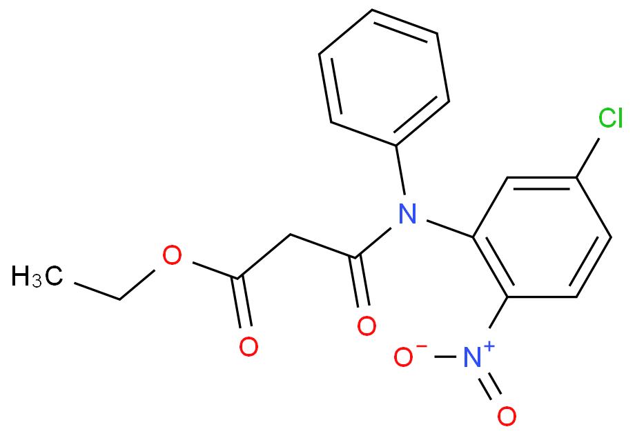 N-(CABETOXY乙酰基)-5-氯-2-硝基DE苯基胺 [ CLOB氮杂M INTERME二ATE ],ethyl 3-[(5-chloro-2-nitrophenyl)phenylamino]-3-oxopropionate