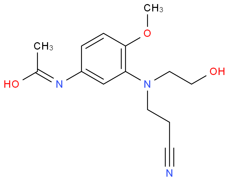 3-(N-氰乙基-N-羟乙基)氨基-4-甲氧基乙酰苯胺,N-[3-[(2-Cyanoethyl)(2-hydroxyethyl)amino]-4-methoxyphenyl]acetamide