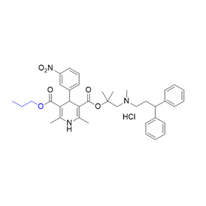 乐卡地平杂质08,3-(1-((3,3-diphenylpropyl)(methyl)amino)-2-methylpropan-2-yl) 5-propyl 2,6-dimethyl-4-(3-nitrophenyl)-1,4-dihydropyridine-3,5-dicarboxylate