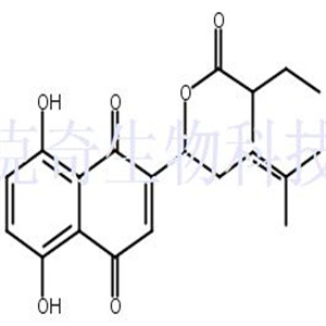 (2-甲基正丁?；?紫草素,Butanoic acid,2-methyl-,1-(1,4-dihydro-5,8-dihydroxy-1,4-dioxo-2-naphthalenyl)-4-methyl-3-penten-1-yl ester