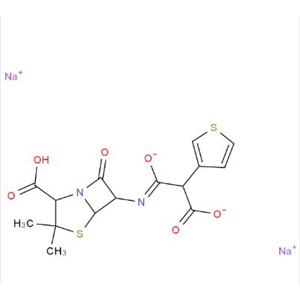 替卡西林二钠；替卡西林钠,(2s,5r,6r)-6-[[(2r)-carboxy-3-thienylacetyl]amino]-3,3-dimethyl-7-oxo-4-thia-1-azabicyclo[3.2.0]heptane-2-carboxylic acid disodium salt