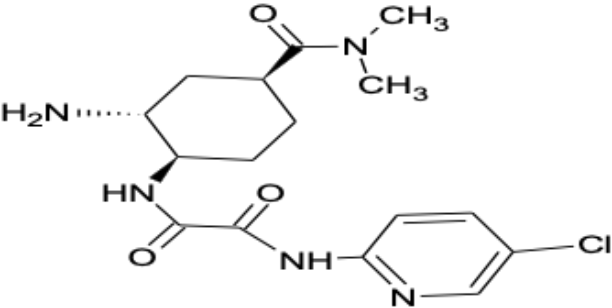 N1-(5-氯吡啶-2-基)-N2-((1S,2R,4S)- 2-氨基-4-[(二甲基氨基)羰基]环己基)乙二酰胺二甲磺酸盐(单体);,N1-(5-chloropyridin-2-yl)-N2-((1S,2R,4S)-2-[(tert-Butoxycarbonyl) Amino ]-4-[(dimethylamino)carbonyl]-cyclohexyl) oxalamide dimethanesulfonate