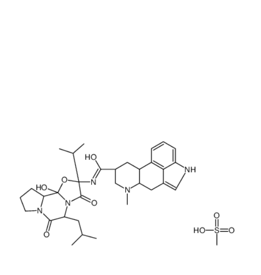 (5α,5'α,8α,10β)-12'-Hydroxy-5'-isobutyl-2'-isopropyl-3',6',18-tri oxo-9,10-dihydroergotaman methanes,(5α,5'α,8α,10β)-12'-Hydroxy-5'-isobutyl-2'-isopropyl-3',6',18-tri oxo-9,10-dihydroergotaman methanesulfonate (1:1)