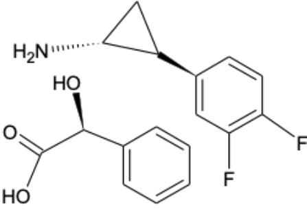 (1R,2S)-2-(3,4-二氟苯基)環(huán)丙胺·(R)-扁桃酸鹽;替格瑞洛扁桃酸鹽；替格瑞洛三元環(huán),(1R,2S)-2-(3,4-Difluorophenyl) cyclopropanamine (2R)-Hydroxy(phenyl)ethanoate