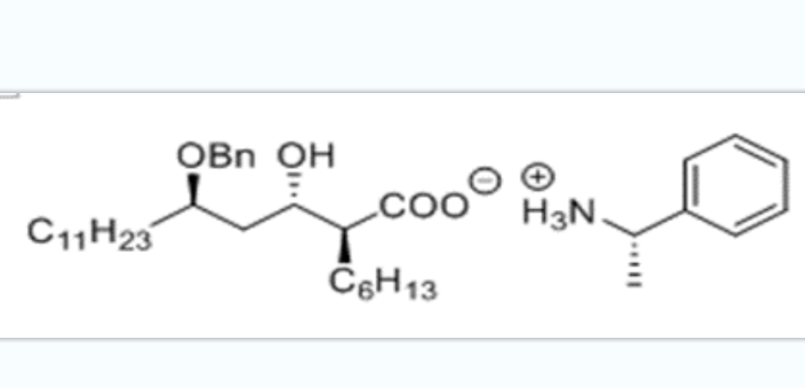 （2S,3S,5R）-2-己基-3-羟基-5-苄氧基十六烷酸-（S）-1-苯乙盐；;奥利司他苯乙盐中间体,(2S,3S,5R)-2-hexyl-3-hydroxy-5-(phenylmethoxy)-Hexadecanoic acid compd. with (S)-a-methylbenzenemethanamine