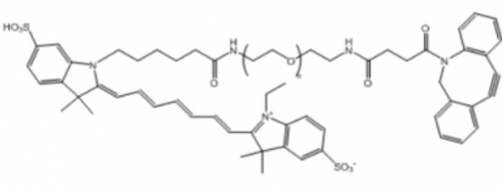 二苯基环辛炔-聚乙二醇-荧光染料,DBCO-PEG-Cy7