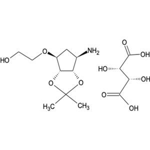 2-[[(3AR,4S,6R,6AS)-6-氨基四氢-2,2-二甲基-4H-环戊并-1,3-二恶茂-4-基]氧基]-乙醇 (2R,3R)-2,3-二羟基丁二酸盐;替格瑞洛五元环,2-((3aR,4S,6R,6aS)-6-amino-2,2-dimethyltetrahydro-3aH-cyclopenta[d][1,3]dioxol-4-yloxy)ethanol L-tataric acid
