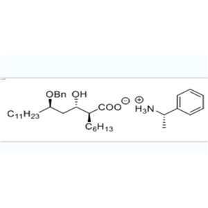 （2S,3S,5R）-2-己基-3-羟基-5-苄氧基十六烷酸-（S）-1-苯乙盐；;奥利司他苯乙盐中间体,(2S,3S,5R)-2-hexyl-3-hydroxy-5-(phenylmethoxy)-Hexadecanoic acid compd. with (S)-a-methylbenzenemethanamine