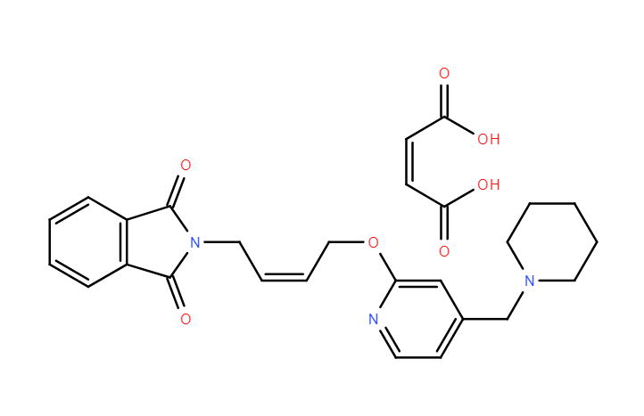 N-[顺-4-[4-(N-哌啶甲基)吡啶-2-氧]-2-丁烯-1-基]邻苯二甲酰亚胺 顺丁烯二酸盐,N-{4-[4-(Piperidinomethyl)pyridyl-2-oxy]-cis-2-butene}phthalimide maleic acid