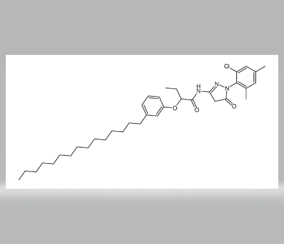 N-(1-(6-chloro-2,4-xylyl)-5-oxo-2-pyrazolin-3-yl)-2-(3-pentadecylphenoxy)butyramide,N-(1-(6-chloro-2,4-xylyl)-5-oxo-2-pyrazolin-3-yl)-2-(3-pentadecylphenoxy)butyramide