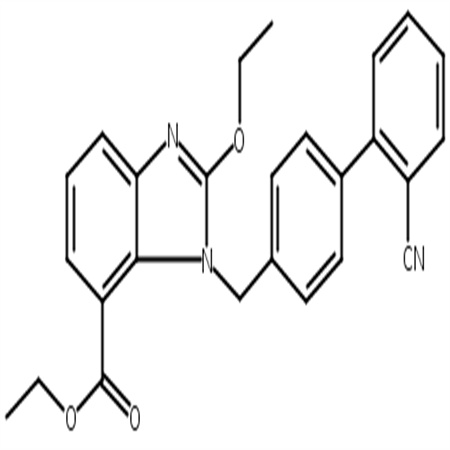 2-乙氧基-1-[[(2`-腈基连苯-4-取代)甲基]苯并咪唑]-7-羧酸乙酯,Ethyl 1-[(2'-cyano[1,1'-biphenyl]-4-yl)methyl]-2-ethoxy-1H-benzimidazole-7-carboxylate
