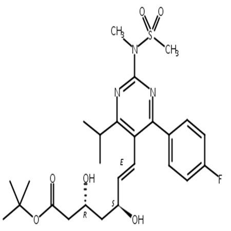 瑞舒伐他汀叔丁酯,(3R,5S,6E)-7-[4-(4-Fluorophenyl)-6-isopropyl-2-[(methanesulfonyl)methylamino]pyrimidin-5-yl]-3,5-dihydroxyhept-6-enoic acid tert-butyl ester