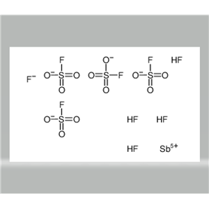 fluorosulphuric acid, compound with antimony pentafluoride (4:1),fluorosulphuric acid, compound with antimony pentafluoride (4:1)