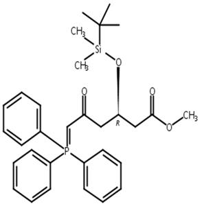 (3R)-叔丁基二甲硅氧基-5-氧代-6-三苯基膦烯己酸甲酯,(3R)-3-(tert-Butyldimethylsilanyloxy)-5-oxo-6-(triphenylphosphanylidene)hexanoic acid methyl ester