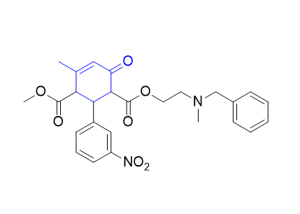 尼卡地平杂质09,2-(2-(benzyl(methyl)amino)ethyl) 6-methyl 5-methyl-3'-nitro-3-oxo-1,2,3,6-tetrahydro-[1,1'-biphenyl]-2,6-dicarboxylate